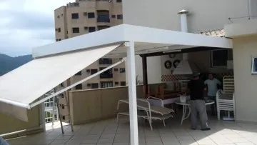 Toldo em Lona Branco Retrátil Área Gourmet